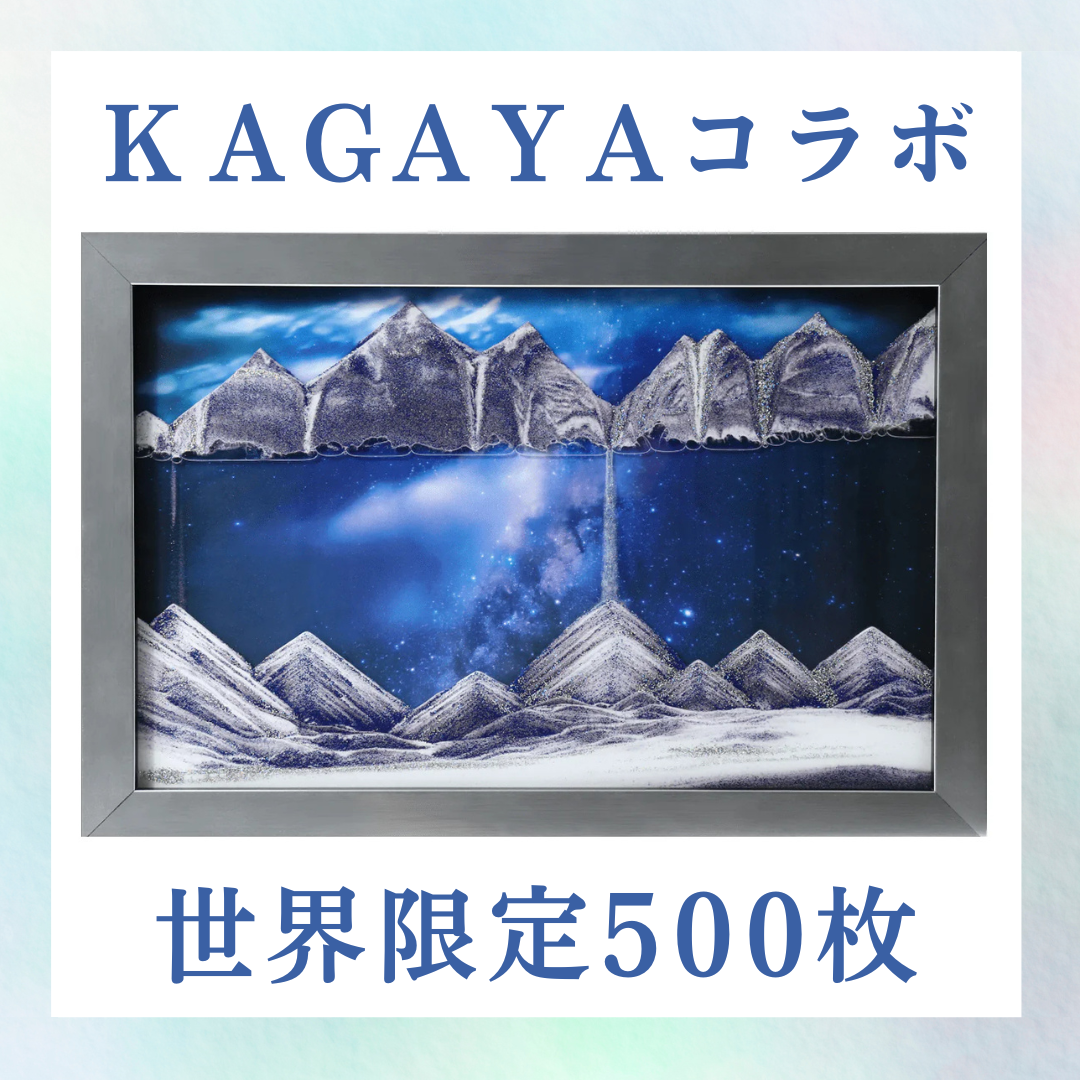 天の川とシルエット　スクエア絵画 天の川を見上げるカップルのシルエット。 その時、大きな流れ星が現れ