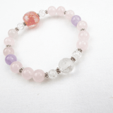 【願魂】天然石ブレスレット-Sサイズ 結晶 ピンク