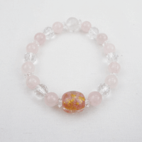 【願魂】天然石ブレスレット-Sサイズ 金櫻 ピンク