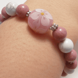 【願魂】天然石ブレスレット-Sサイズ 大花 ピンク