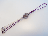 【願魂】蜻蛉玉 伝統的和文様ストラップ 結晶の舞（薄紫） STB-FD-005｜ハンドメイドの携帯ストラップ USBチャーム