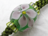 【願魂】 蜻蛉玉シンプルストラップ 大花-黄緑 STD-SD-4｜ハンドメイドの携帯ストラップ USBチャーム